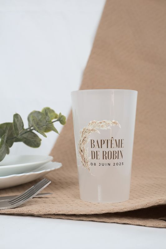 Ecocup anniversaire transparent avec prénom et âge