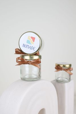 Pot vide logoté pour goodies d&#39;entreprise ou salon professionnel