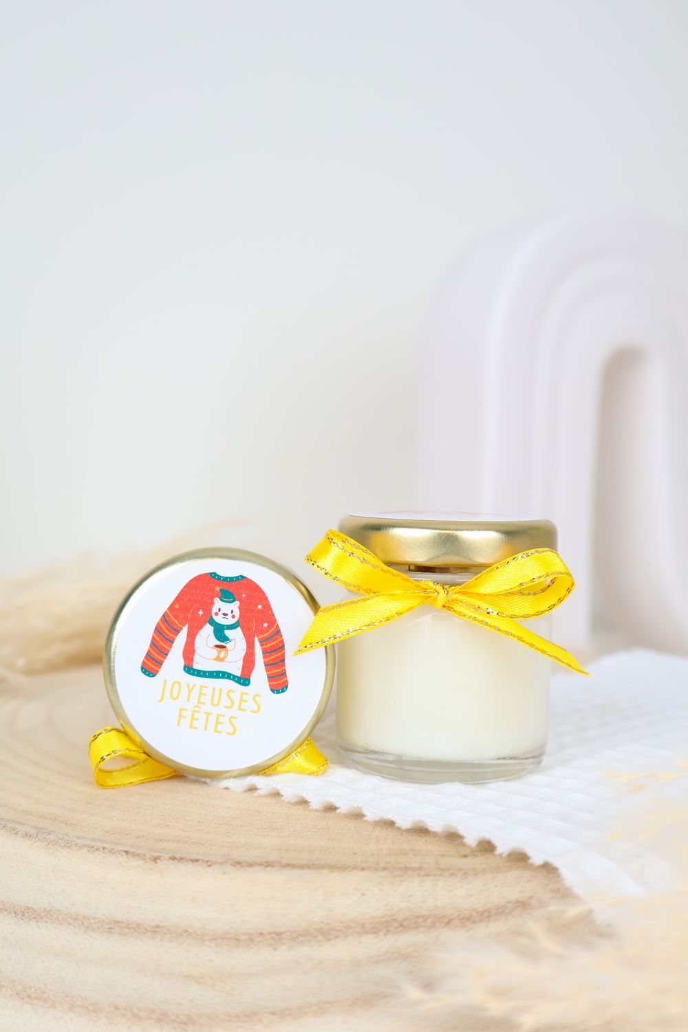 Bougie artisanale 40 ml parfumée pour cadeau de Noël