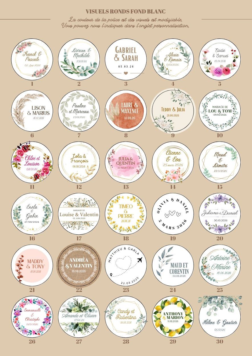 💍 Stickers personnalisés Mariage