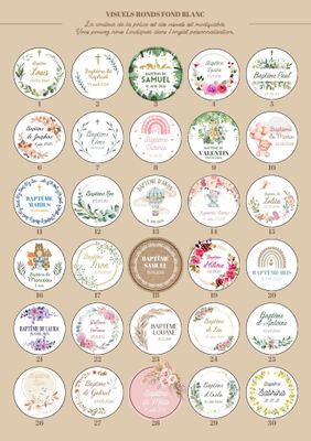 👶 Stickers personnalisés Baptême