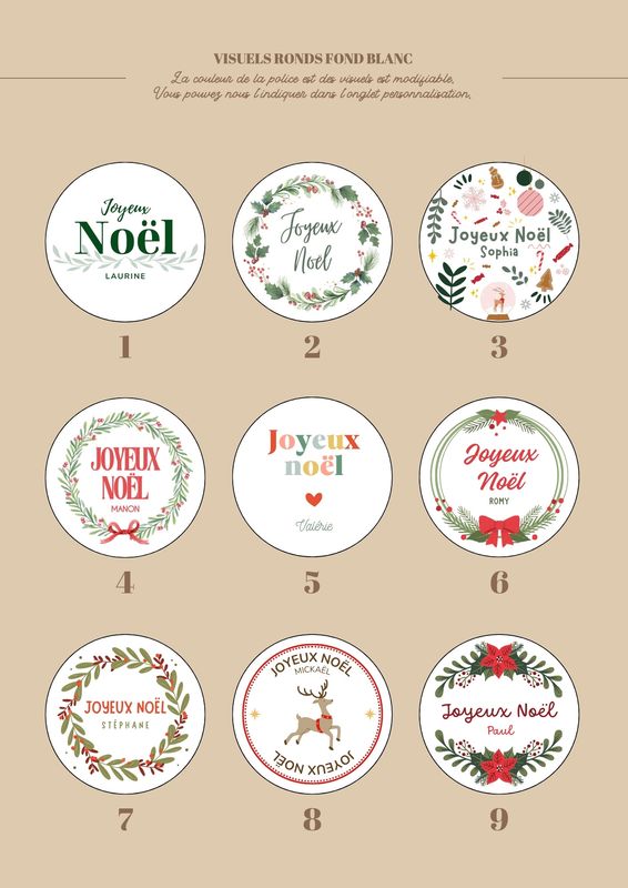 🎄 Stickers personnalisés de Noël – Pour emballages, cadeaux &amp; créations