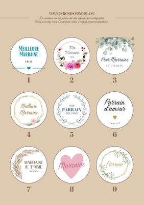 Bougie personnalisée Parrain &amp; Marraine