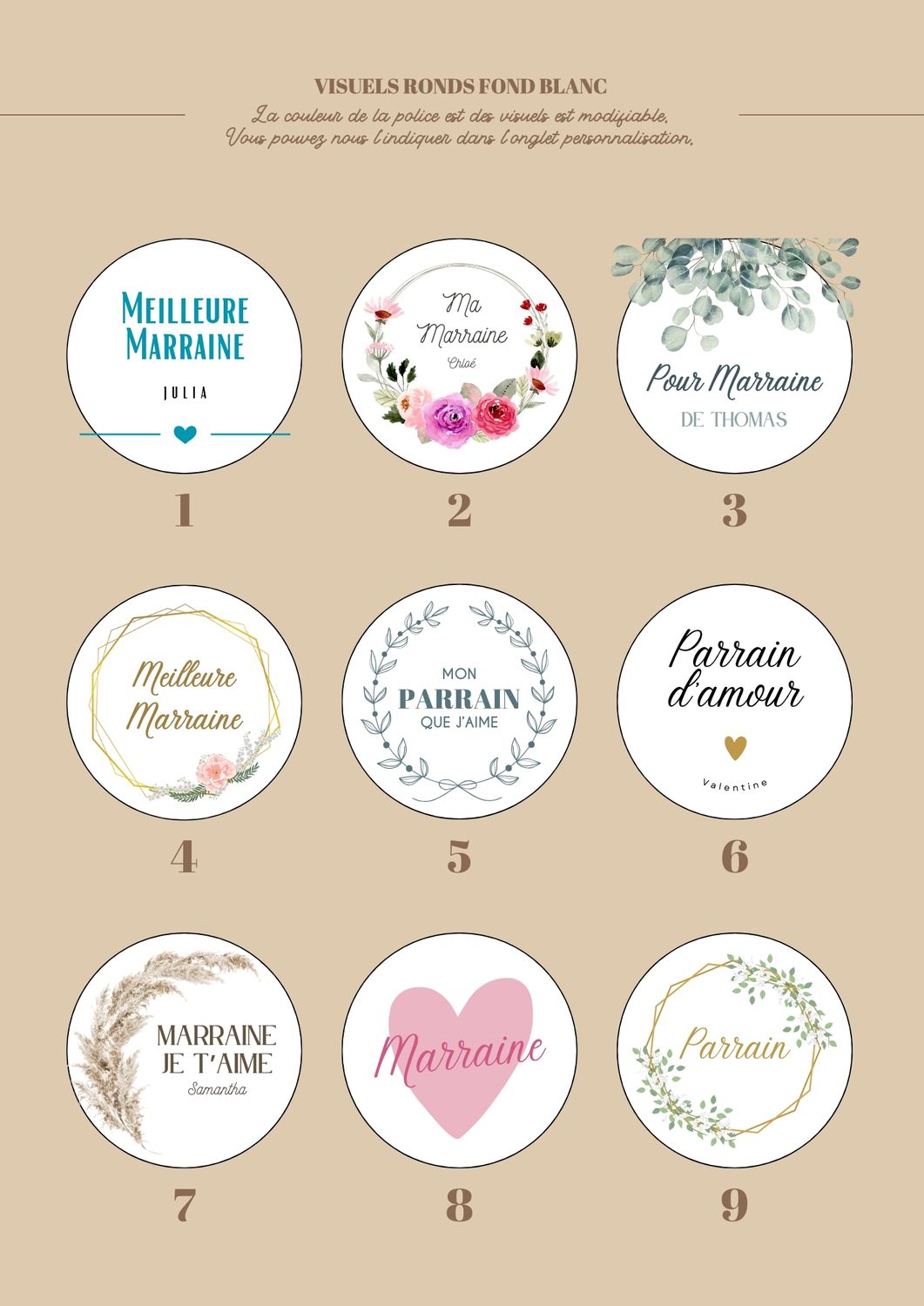 Bougie personnalisée Parrain &amp; Marraine – Grand format