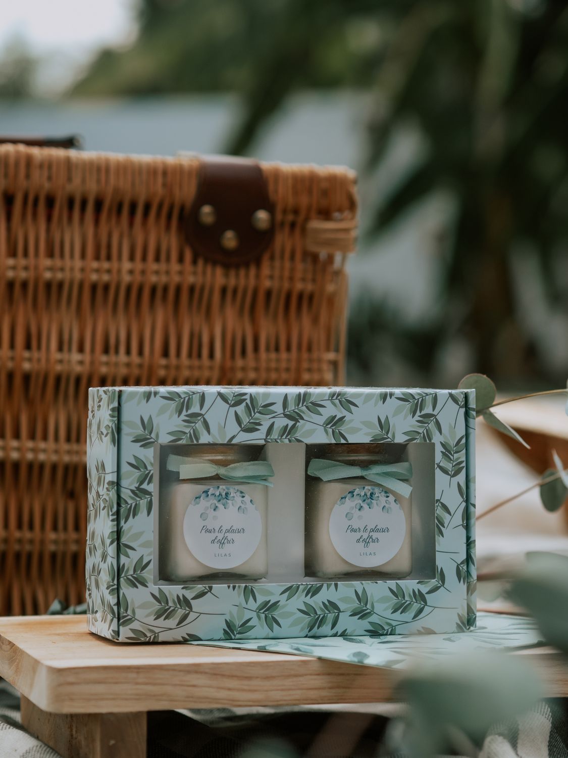 Coffret personnalisé – 2 bougies ou 2 pots vides 50 ml
