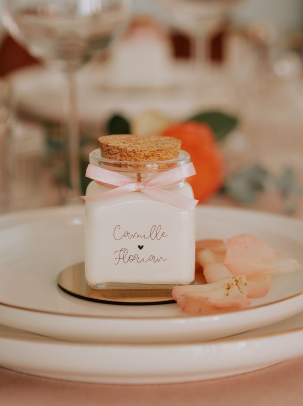 Bougie personnalisée 120 ml – Cadeau invité mariage