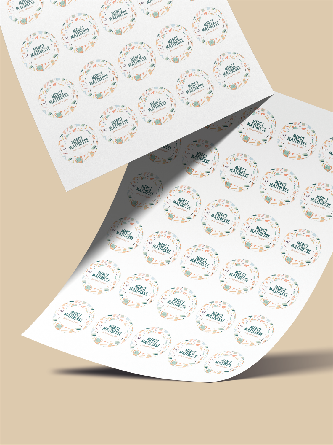 🍎 Stickers personnalisés Maîtresse, ATSEM &amp; Nounou