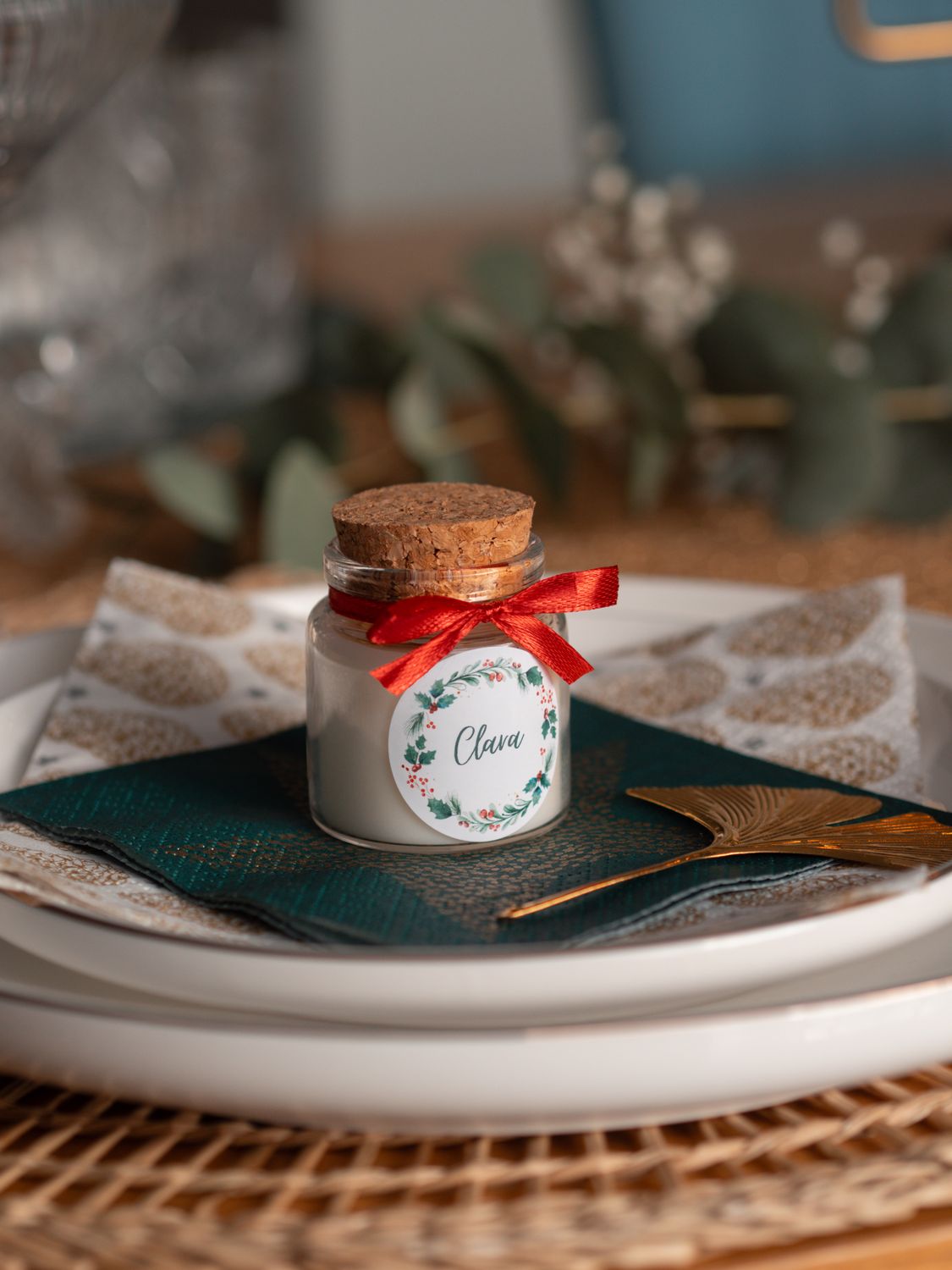 ✨ Bougie personnalisée de Noël – Format 50 ml