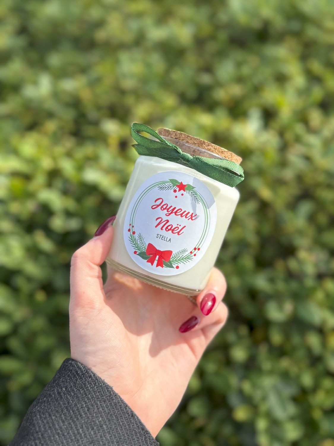 🎁 Bougie personnalisée de Noël – Format 200 ml