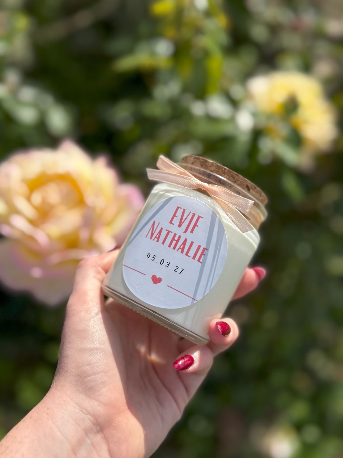 Bougie personnalisée 200 ml – Cadeau maîtresse, ATSEM, nounou