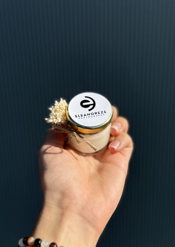 Personalized 40 ml candle – Corporate gift with ribbon