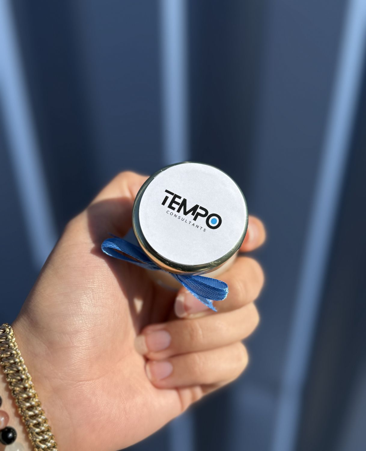 Bougie personnalisée 40 ml – Cadeau d’entreprise avec ruban