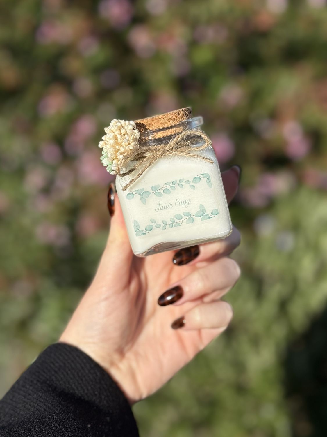 Bougie personnalisée annonce grossesse 120 g – Cadeau élégant pour mamie, tata…