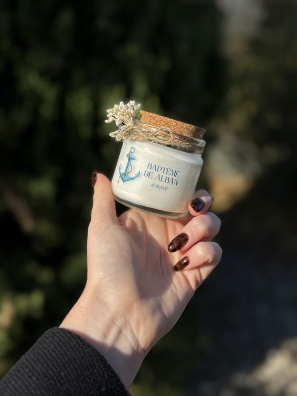 Personalized 100 ml candle – Gift for guests at baptisms, communions, and confirmations