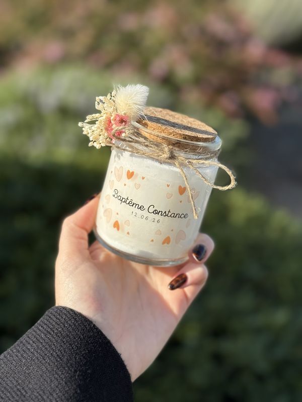 Personalized 200 ml candle – Gift for guests at baptisms, communions, and confirmations