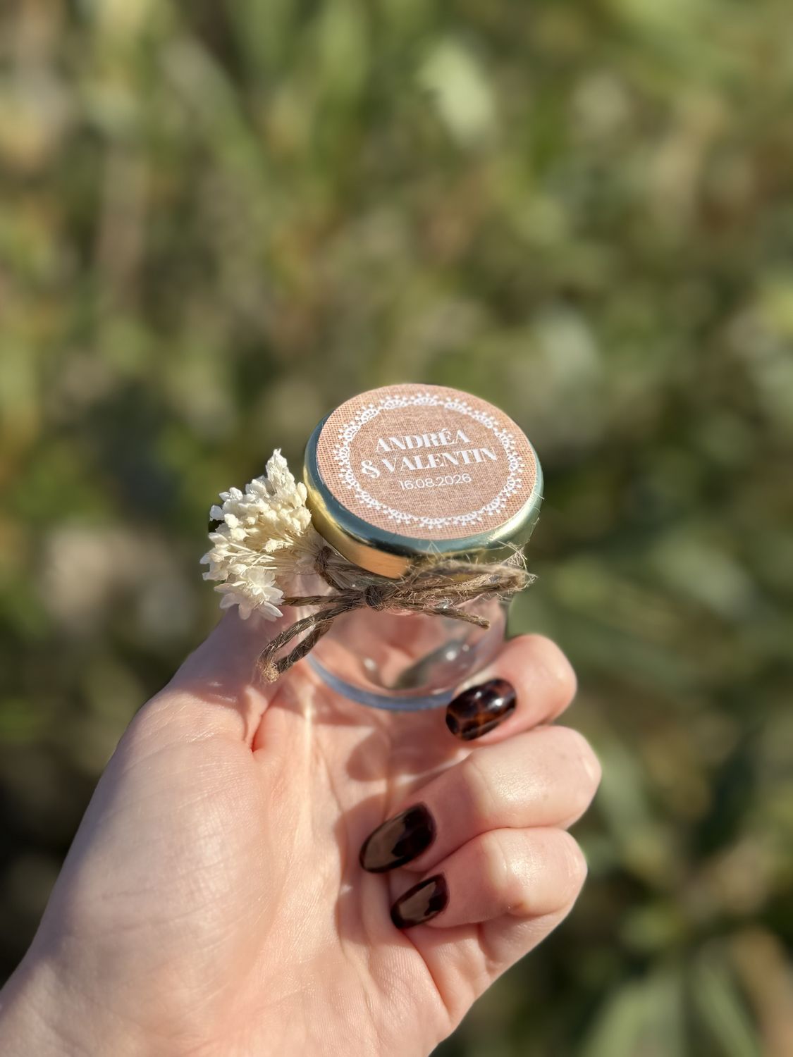 Pot personnalisé 40 ml – Cadeau invité mariage à remplir (bonbons, dragées, thé…)