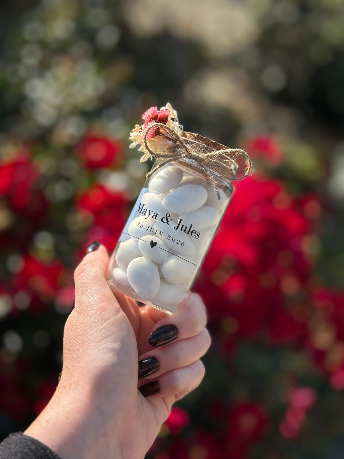 Pot personnalisé 120 ml – Cadeau invité mariage à remplir (bonbons, dragées, thé…)