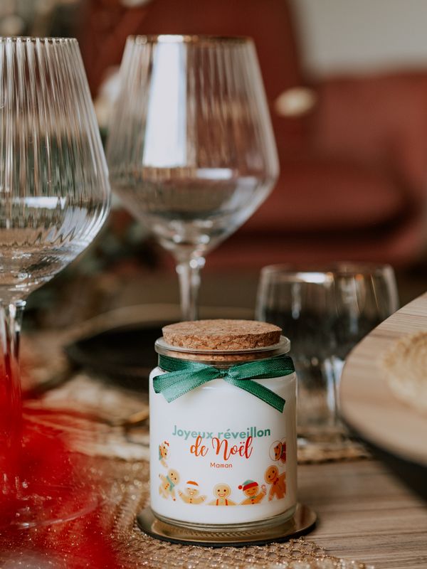 🎁 Bougie personnalisée de Noël – Format 200 ml