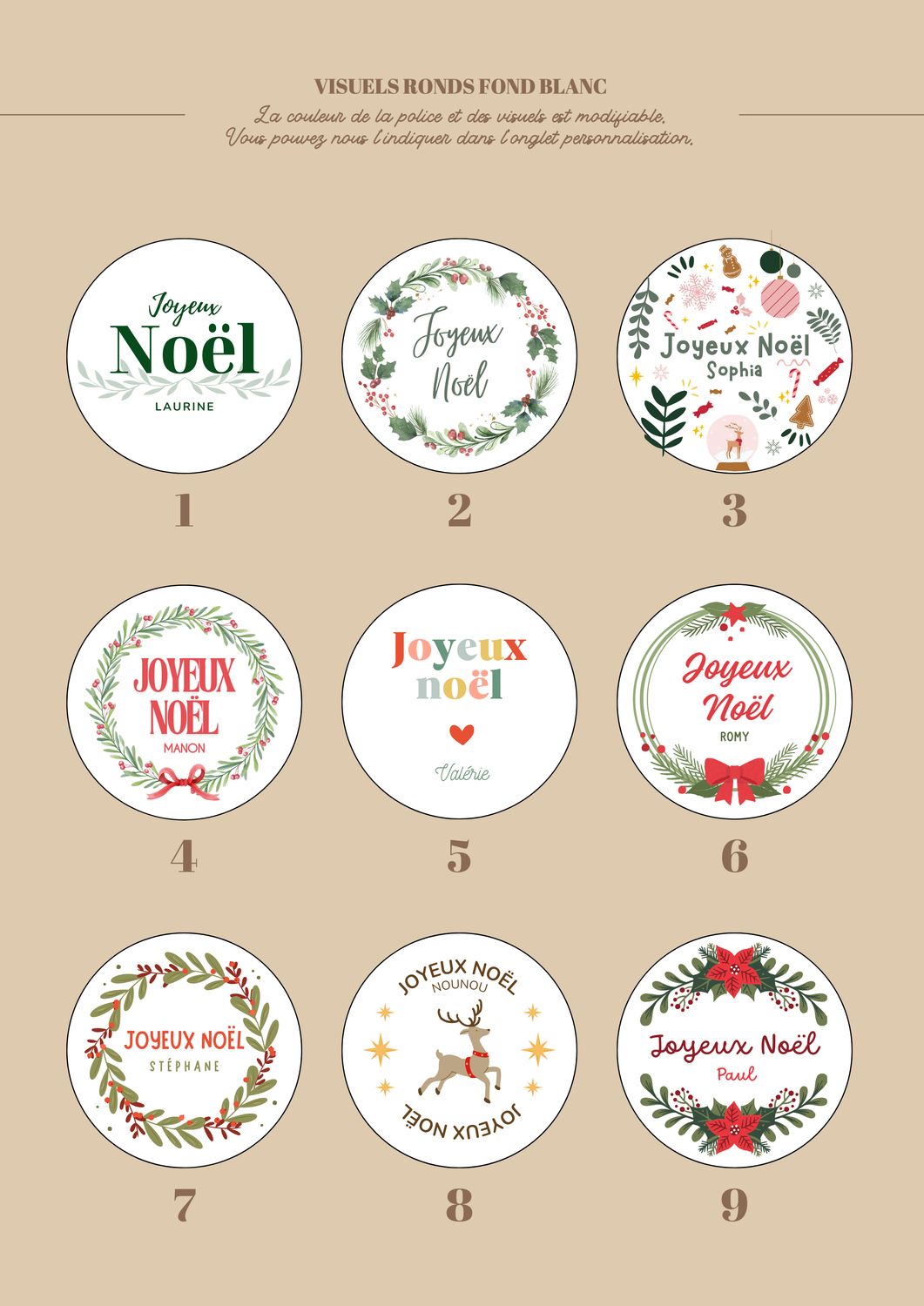 🎄 Stickers personnalisés de Noël – Pour emballages, cadeaux &amp; créations