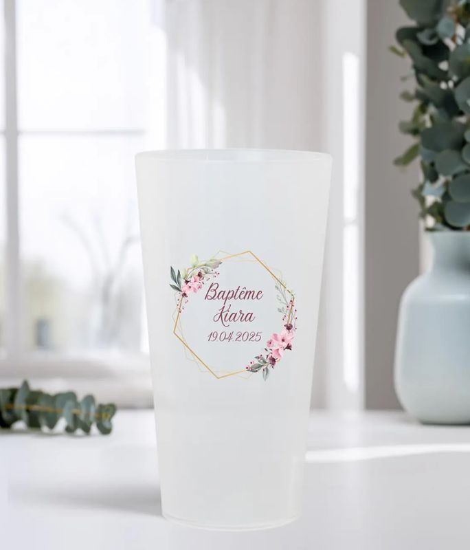 Gobelet personnalisé baptême avec prénom et date