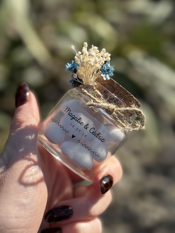 Personalized 50 ml jar – Wedding favor to fill (candy, sugared almonds, tea, etc.)