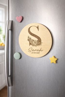 Personalized wooden baby birth card – Engraved baby shower keepsake