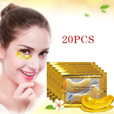 InniCare 20Pcs Crystal Collagen Gold Eye Mask Anti-Aging Dark Circles Acne Beauty Patches For Eye Skin Care Korean Cosmetics