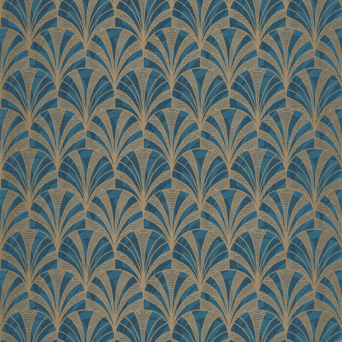 Palmete, Farbe: Blau Hintergrund