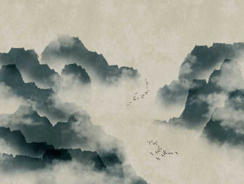 Bergen, Nebel &amp; Vogelschwarm