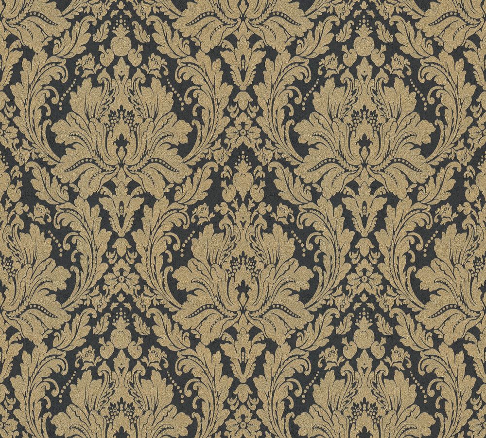 Barock Schwarz Gold 1,06mtr. Rolle