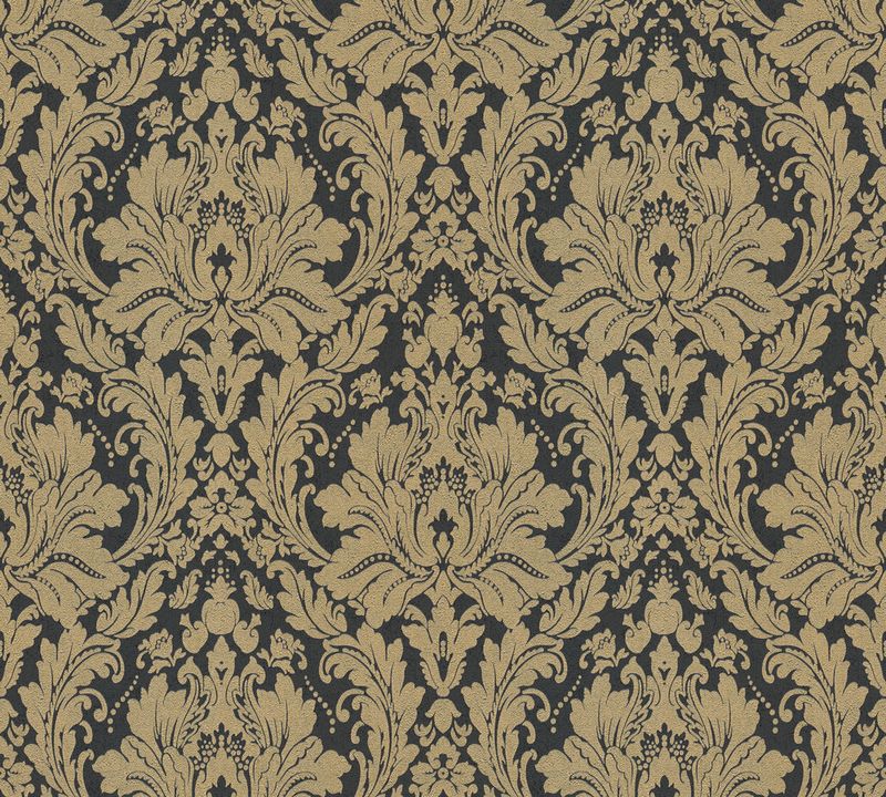 Barock Schwarz Gold 1,06mtr. Rolle