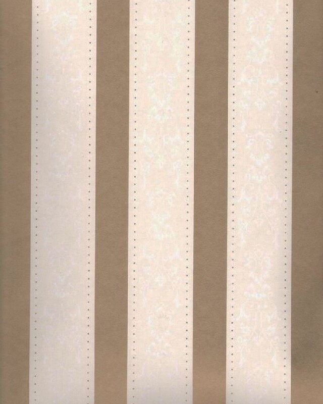 Sandudd Barockstreifen Tapete Medaillon Stripes Gold Beige