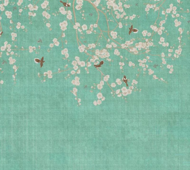 Kirschblüten mit Vögeln