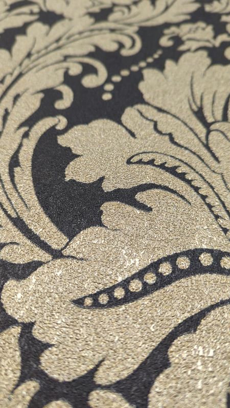 Barock Schwarz Gold XL Rolle 1,06mtr.