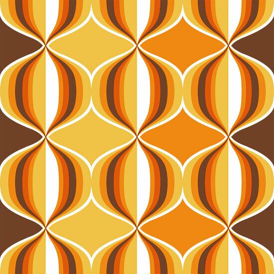 Sanders & Sanders Tapete Retro-Ornamente Gelb, Braun und Orange Sanders & Sanders Tapete Retro-Ornamente Gelb, Braun und Orange