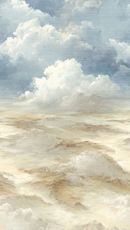 Motivtapete Wolkenpanorama und abstrakter Naturdarstellung matt glatt Beige