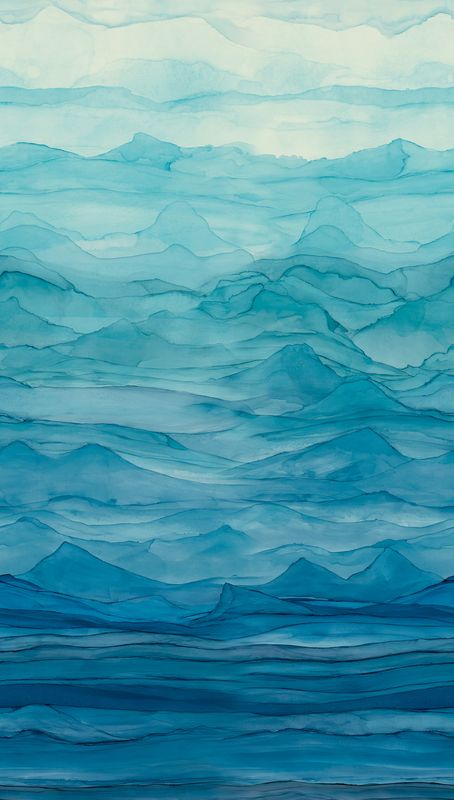 Motivtapete mit fließenden Farbverläufen im stilvollen Aquarell-Look matt glatt Blau