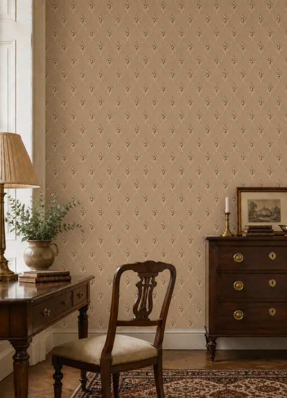 Sandudd Vliestapete „Classic Medaillon“ in mattem Braun