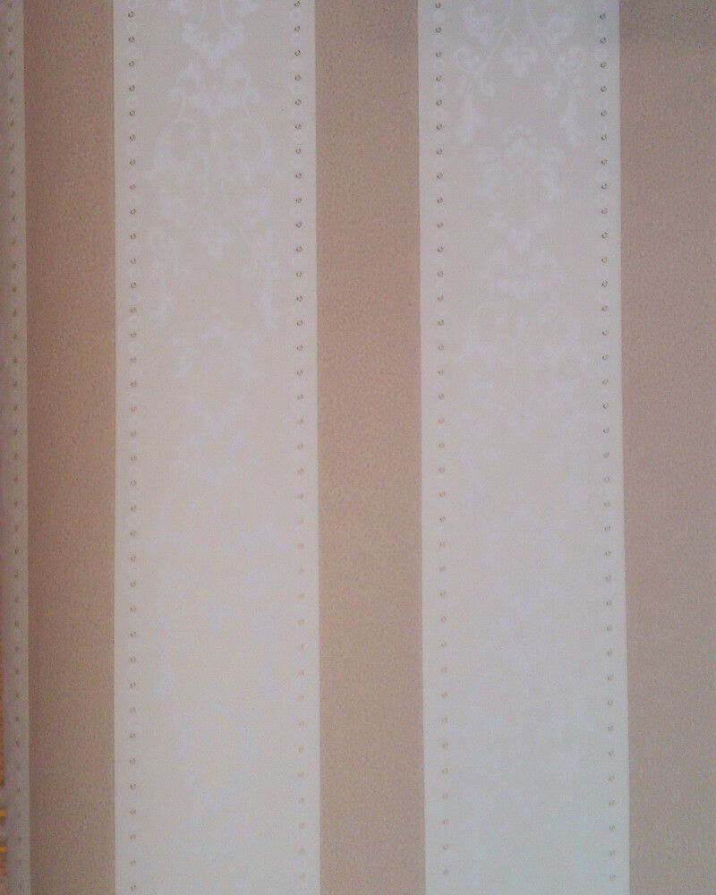 Sandudd Barockstreifen Tapete Medaillon Stripes Beige