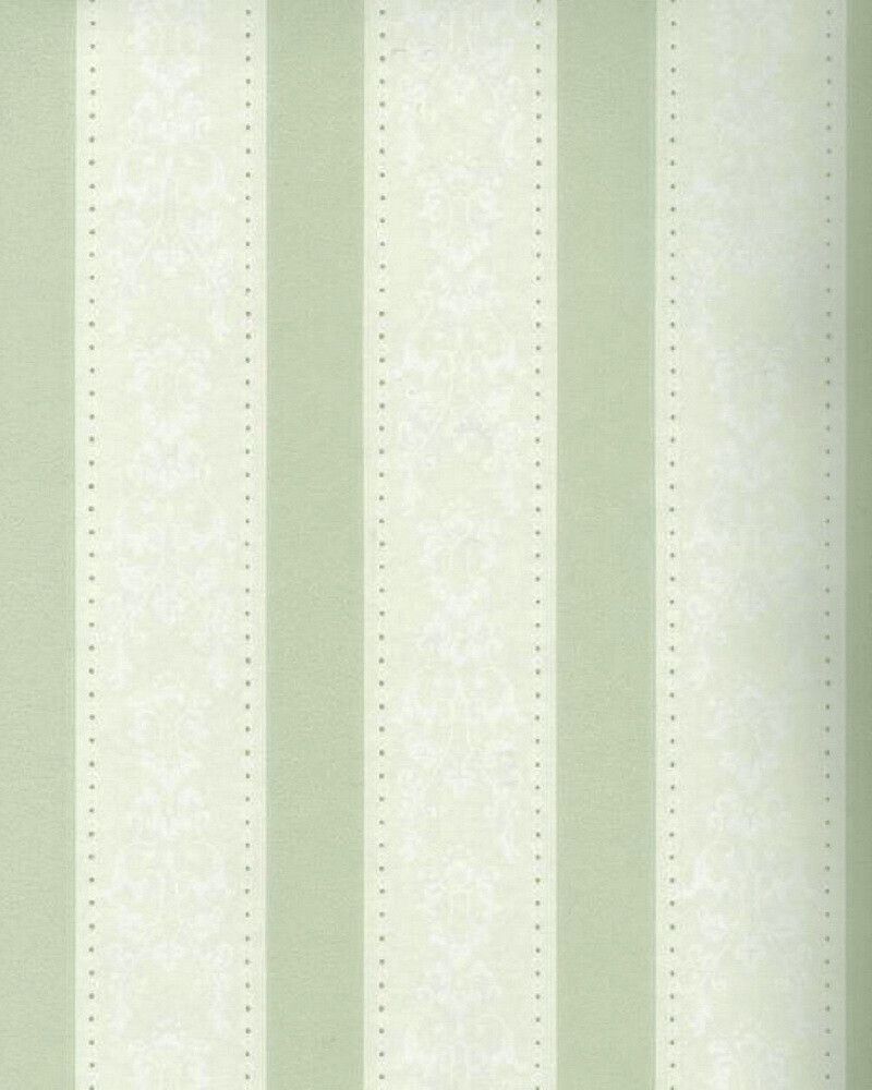 Sandudd Barockstreifen Tapete Medaillon Stripes Hellgrün