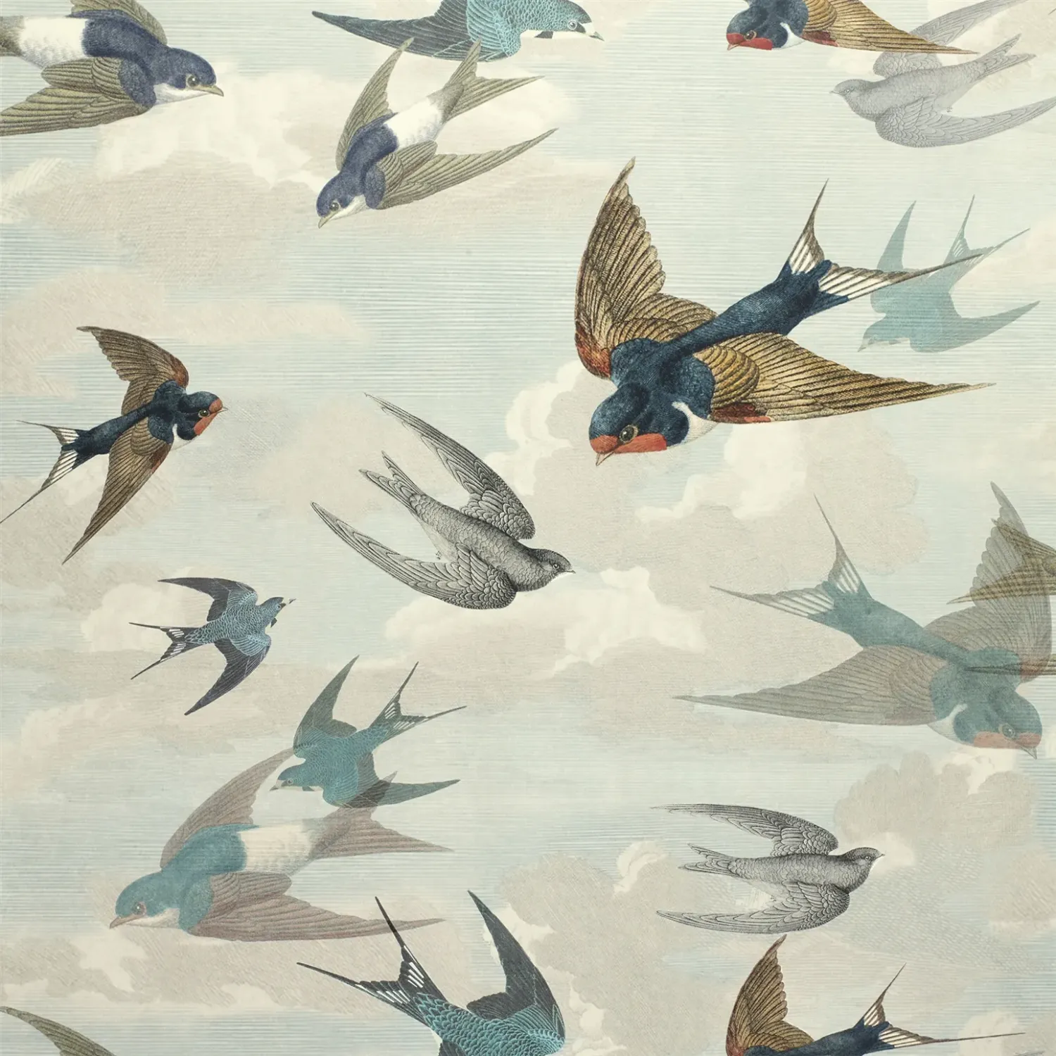 John Derian by Designers Guild Vliestapete – Chimney Swallows Sky Blue PJD6003-01 online kaufen