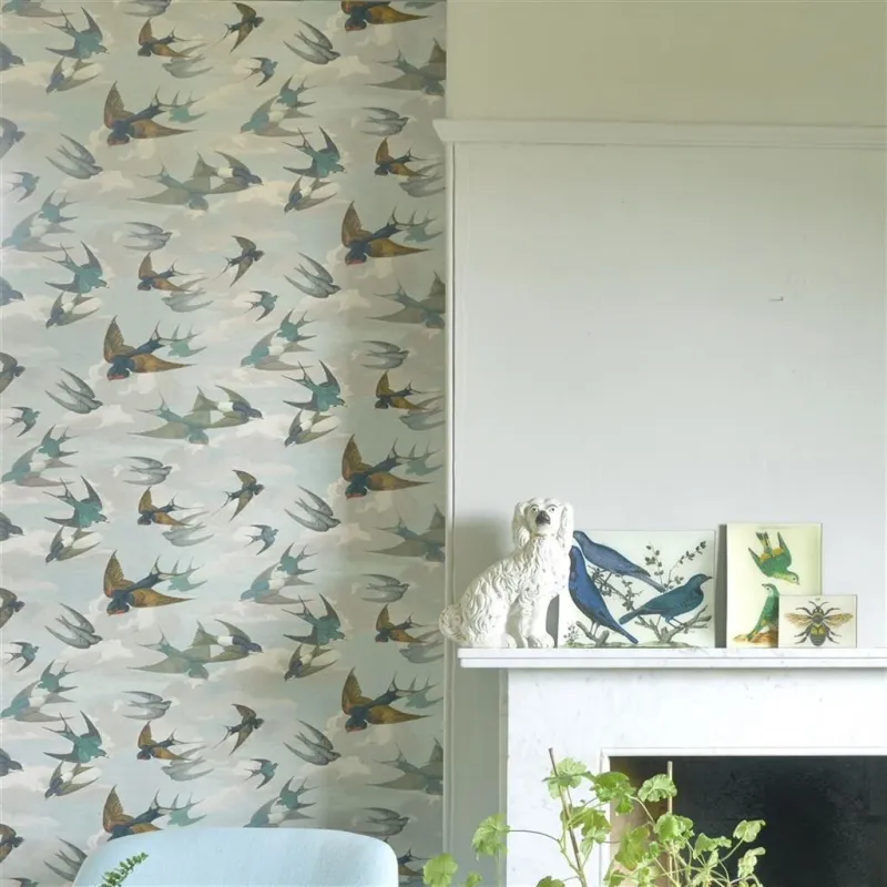 John Derian by Designers Guild Vliestapete – Chimney Swallows Sky Blue PJD6003-01 online kaufen