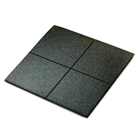 Piastra antiurto 100x100x1 cm Nero Grana Media