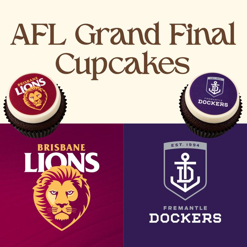 6 PACK OF AFL GRAND FINAL CUPCAKES