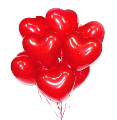 Luftballons Herzen ca.30 cm mit Helium 10 Stück