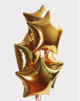 Folienballon Stern mit Helium 10 Stück