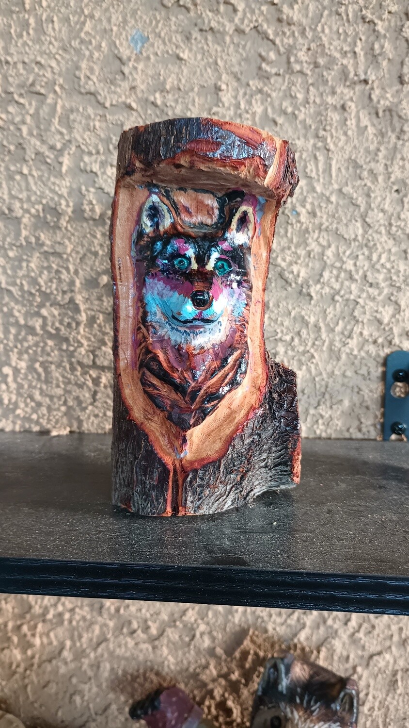 Wolf Handmade Wooden Sculpture Statue