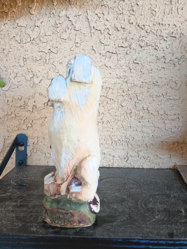 Doggy Hand made wood carved statue