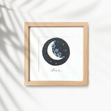 &#39;Moon in sky&#39; Mini art print in frame