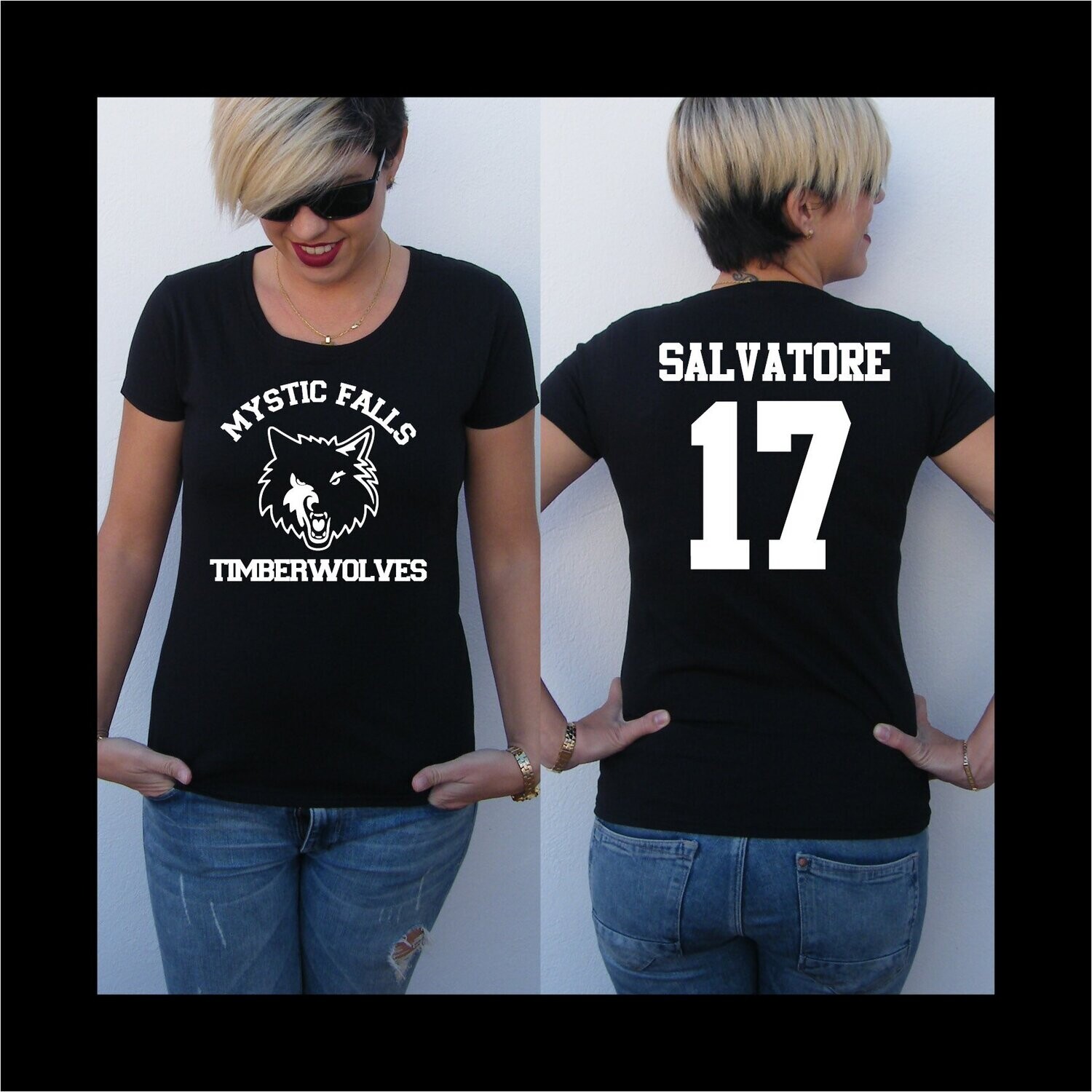 Camiseta Salvatore 17 Donovan 6 Damon 17 | Crónicas Vampíricas, Tallaje: Chica, Personaje: Salvatore 17